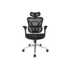 Equip ergonomische premium bureaustoel met hoofdsteun en armleuningen, zwart