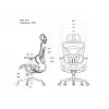 Equip ergonomische premium bureaustoel met hoofdsteun en armleuningen, zwart