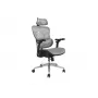 Equip ergonomische premium bureaustoel met hoofdsteun en armleuningen, grijs