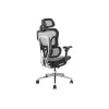 Equip ergonomische premium bureaustoel met hoofdsteun en armleuningen, grijs