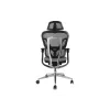 Equip ergonomische premium bureaustoel met hoofdsteun en armleuningen, grijs