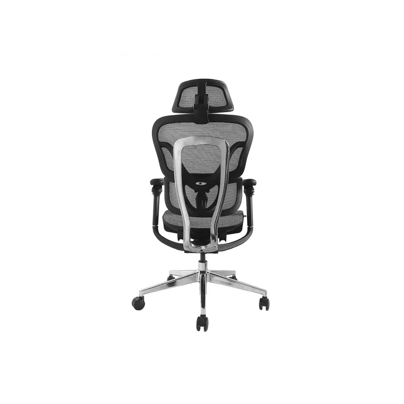 Equip ergonomische premium bureaustoel met hoofdsteun en armleuningen, grijs