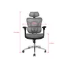 Equip ergonomische premium bureaustoel met hoofdsteun en armleuningen, grijs