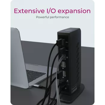 ICY BOX IB-DK2252AC bekabeld USB 3.2 Gen 1 (3.1 Gen 1) Type-C zwart