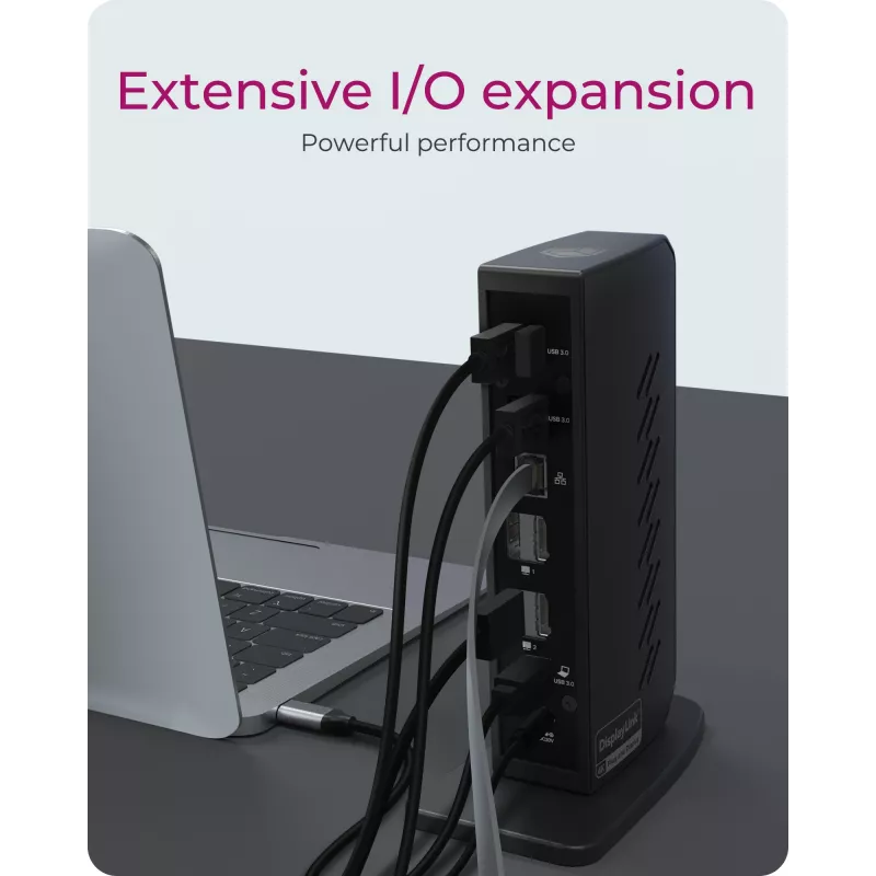 ICY BOX IB-DK2252AC bekabeld USB 3.2 Gen 1 (3.1 Gen 1) Type-C zwart