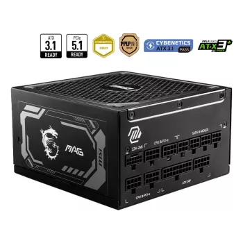 MSI MAG A1000GL PCIE5 voeding 1000 W 24-pins ATX ATX zwart