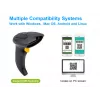 Equip draadloze 2D dual-mode 2,4GHz + Bluetooth barcodescanner, met standaard