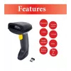 Equip draadloze 2D dual-mode 2,4GHz + Bluetooth barcodescanner, met standaard