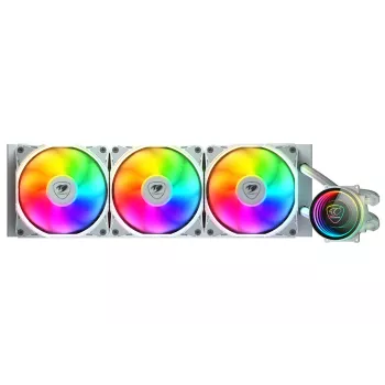 COUGAR CPU-waterkoeling, Poseidon Elite 360, ARGB, wit, all-in-one-vloeistofkoeler, 12 cm, 500 tpm, 2200 tpm, wit