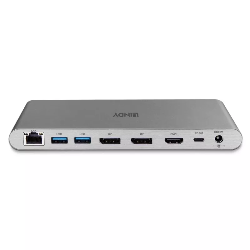Lindy DST-Pro 5K XT, USB-C laptopdockingstation met triple display (4K) of single display (5K) en 100 W doorgaand laden