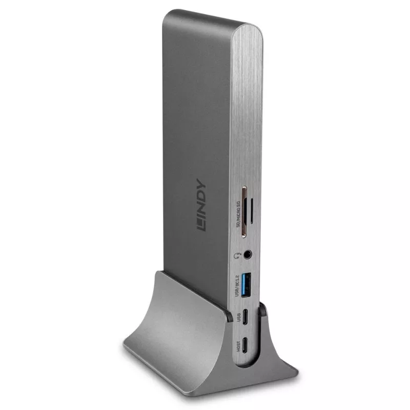 Lindy DST-Pro 5K XT, USB-C laptopdockingstation met triple display (4K) of single display (5K) en 100 W doorgaand laden