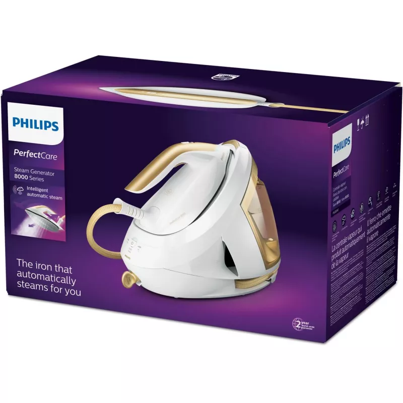 Philips PSG8040/60 stoomstrijkijzer 2700 W 1,8 L SteamGlide Elite strijkzool goud, wit