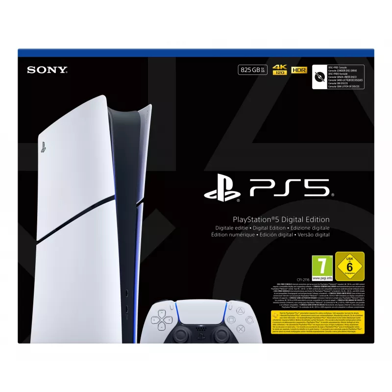 Sony PlayStation 5 Digital Edition (Slim) 825 GB Wi-Fi zwart, wit