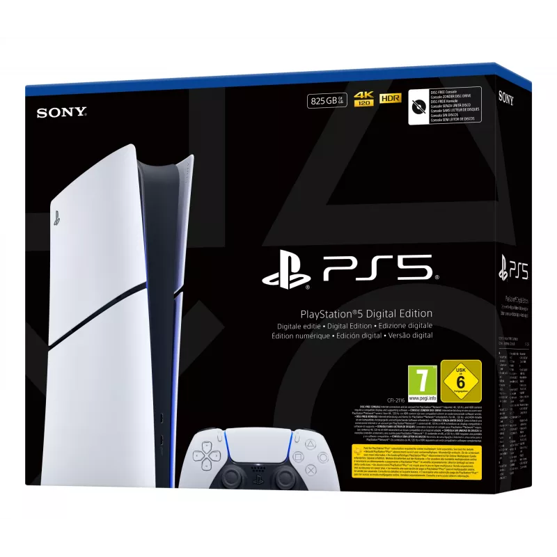 Sony PlayStation 5 Digital Edition (Slim) 825 GB Wi-Fi zwart, wit