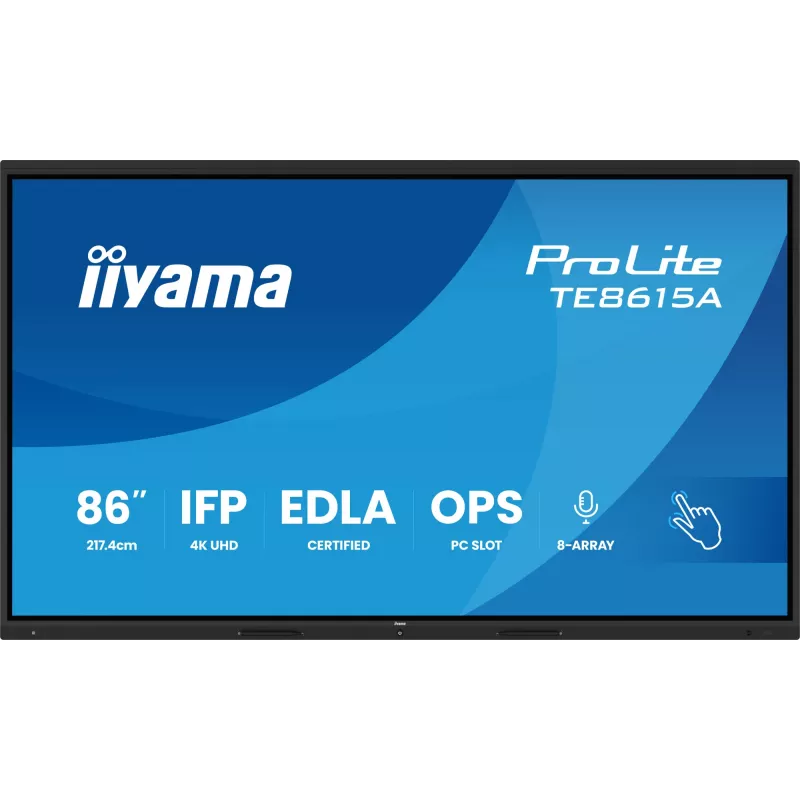 iiyama TE8615A-B1AG signage display interactief flatpanel 2,17 m (85,6 inch) Wi-Fi 550 cd/m² 4K Ultra HD zwart touchscreen geïntegreerde processor Android