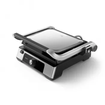 Philips 5000 serie contactgrill, aluminium, rechthoekig, draaibaar, 200 °C, klapdeksel, sluitdeksel, 180°