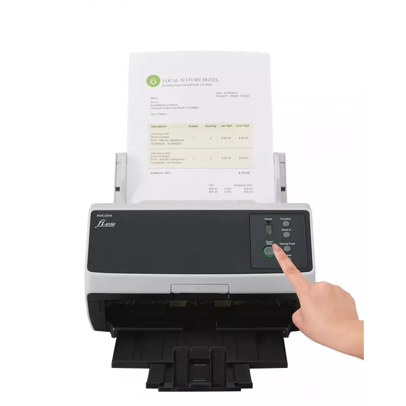 Ricoh FI-8150 ADF + invoerscanner 600 x 600 DPI A4 zwart, grijs