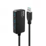 Lindy 43159 USB 3.0 actieve verlengkabel-hub Pro, 4 poorten, USB 3.2 Gen 1 (5 Gbit/s), USB-A, 10 m, zwart