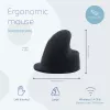R-Go Tools ergonomische muis R-Go HE Break met pauzesoftware, groot (handmaat ≥ 185 mm), linkshandig, Bluetooth, zwart