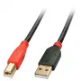 Lindy 10m USB 2.0-actiefkabel Type-A naar B, 10 m, USB A, USB B, USB 2.0, stekker/stekker, zwart, rood