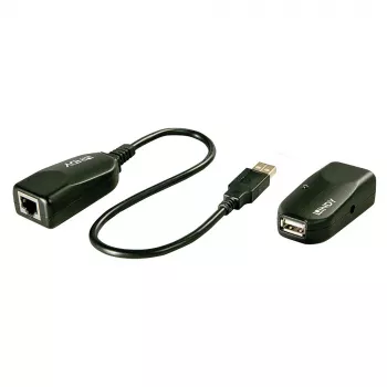 Lindy 50m USB 2.0 Cat.6 extender, netwerkzender & -ontvanger, 50 m, 480 Mbit/s, Cat5, Cat5e, Cat6, LG-8311, zwart