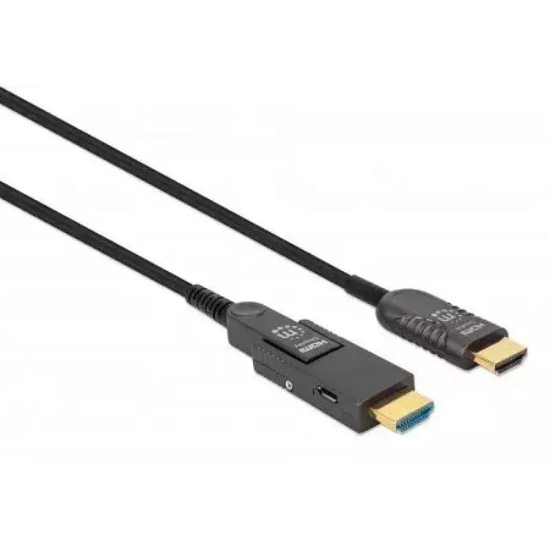 HDMI-naar-micro-HDMI-kabel Manhattan 30m 4K@60Hz actief verguld