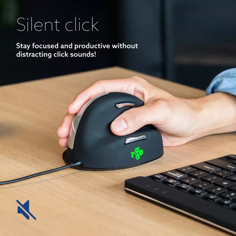 R-Go Tools ergonomische muis R-Go HE Break met pauzesoftware, groot (handmaat ≥ 185 mm), rechtshandig, bedraad, zwart