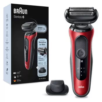 Foliescheerapparaat Braun Series 6 61-R1200s SensoFlex SensoFoil zwart rood
