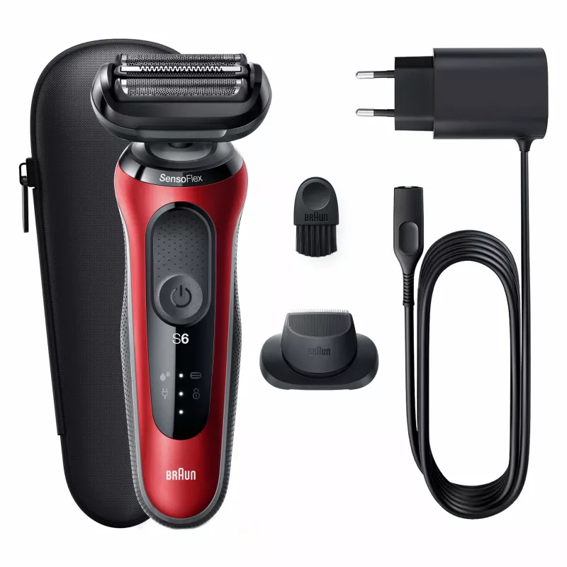 Foliescheerapparaat Braun Series 6 61-R1200s SensoFlex SensoFoil zwart rood