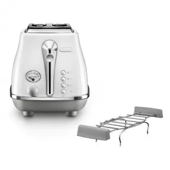 Broodrooster De’Longhi CTOC2103.W 2 snijschijven 900 W wit roestvrijstaal