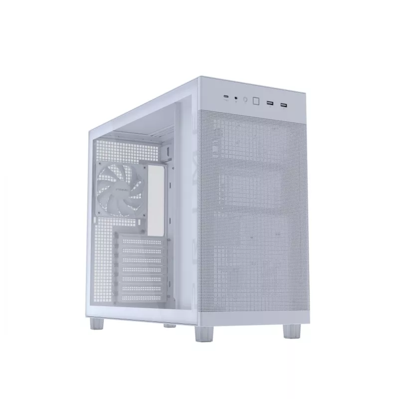 ASUS PRIME AP303 TG 90DC00V3-B39010 pc-behuizing Midi Tower, ATX/Micro-ATX, gehard glas, 2x USB 3.2, zonder voeding, wit