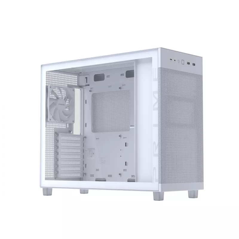 ASUS PRIME AP303 TG 90DC00V3-B39010 pc-behuizing Midi Tower, ATX/Micro-ATX, gehard glas, 2x USB 3.2, zonder voeding, wit