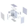 ASUS PRIME AP303 TG 90DC00V3-B39010 pc-behuizing Midi Tower, ATX/Micro-ATX, gehard glas, 2x USB 3.2, zonder voeding, wit