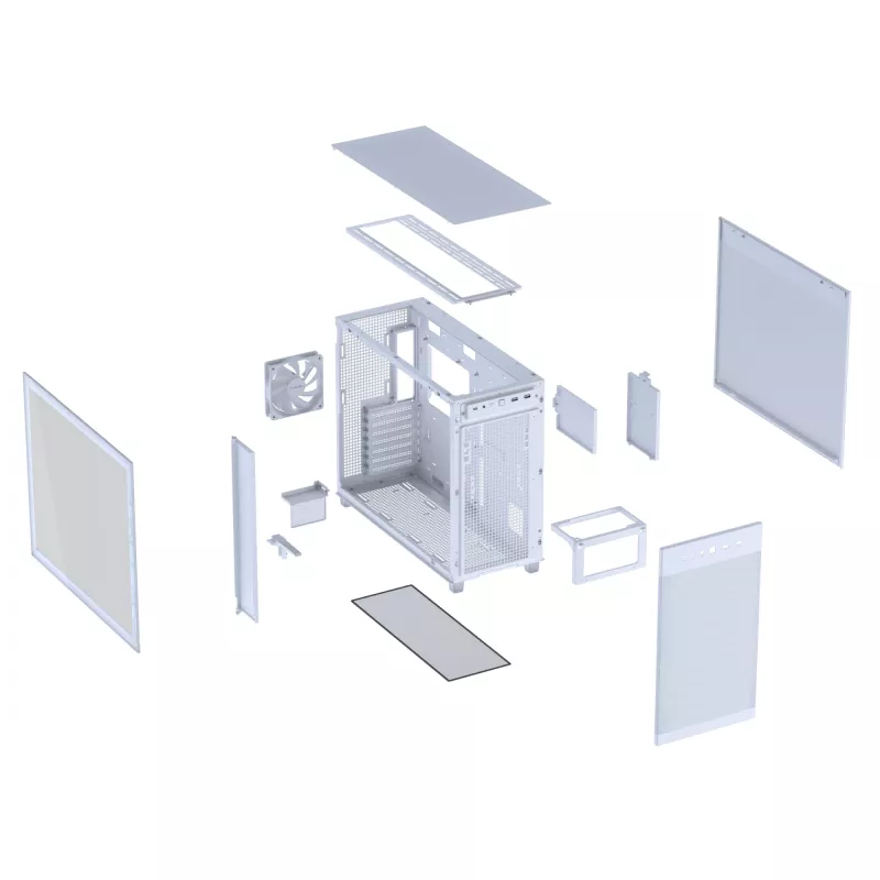 ASUS PRIME AP303 TG 90DC00V3-B39010 pc-behuizing Midi Tower, ATX/Micro-ATX, gehard glas, 2x USB 3.2, zonder voeding, wit