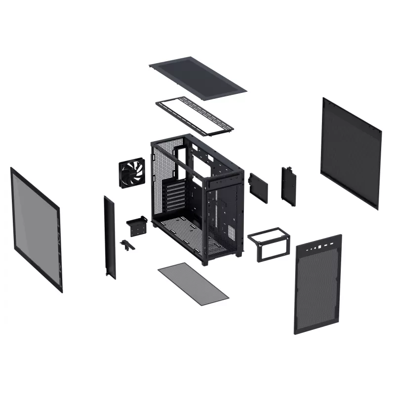 ASUS PRIME AP303 TG 90DC00V0-B39010 pc-behuizing Midi Tower, ATX/Micro-ATX/Mini-ITX, gehard glas, 2x USB 3.2, zonder voeding, zwart