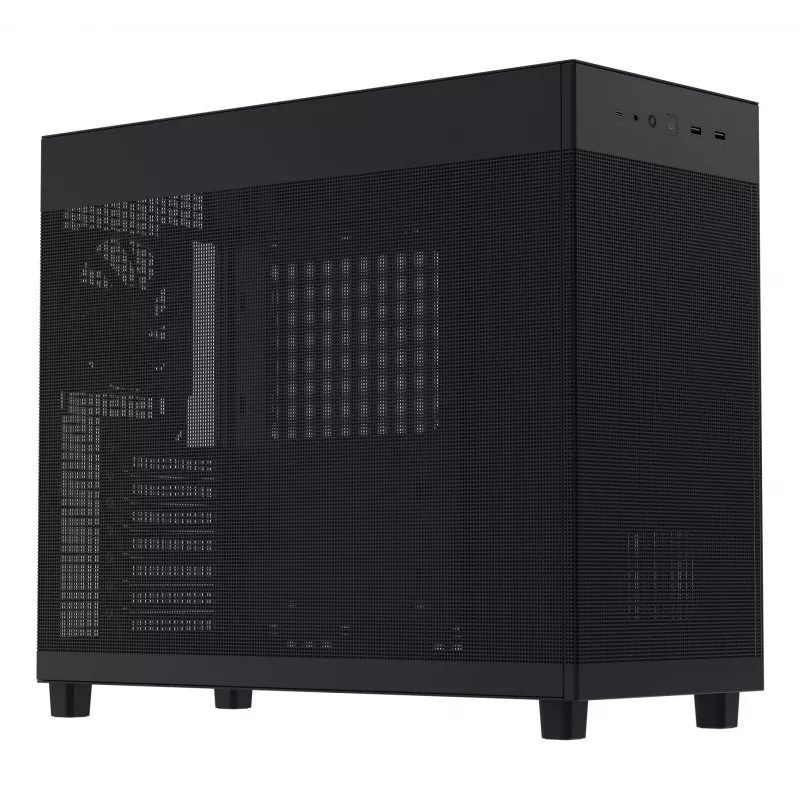 PC-behuizing ASUS Prime AP303 Mesh midi tower — ATX, ondersteunt GPU 36 cm, CPU-koeler 165 mm, USB-A 2×, USB-C 1