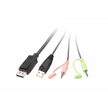 KVM-switch ATEN CS22DP-AT 2-poorts USB DisplayPort, 4K@30Hz, USB-A-console, audio, 1,2 m kabel