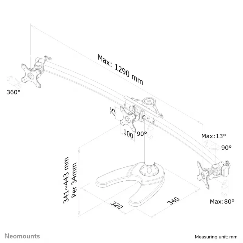 Neomounts FPMA-D700DD3 monitorhouder 10-27 inch