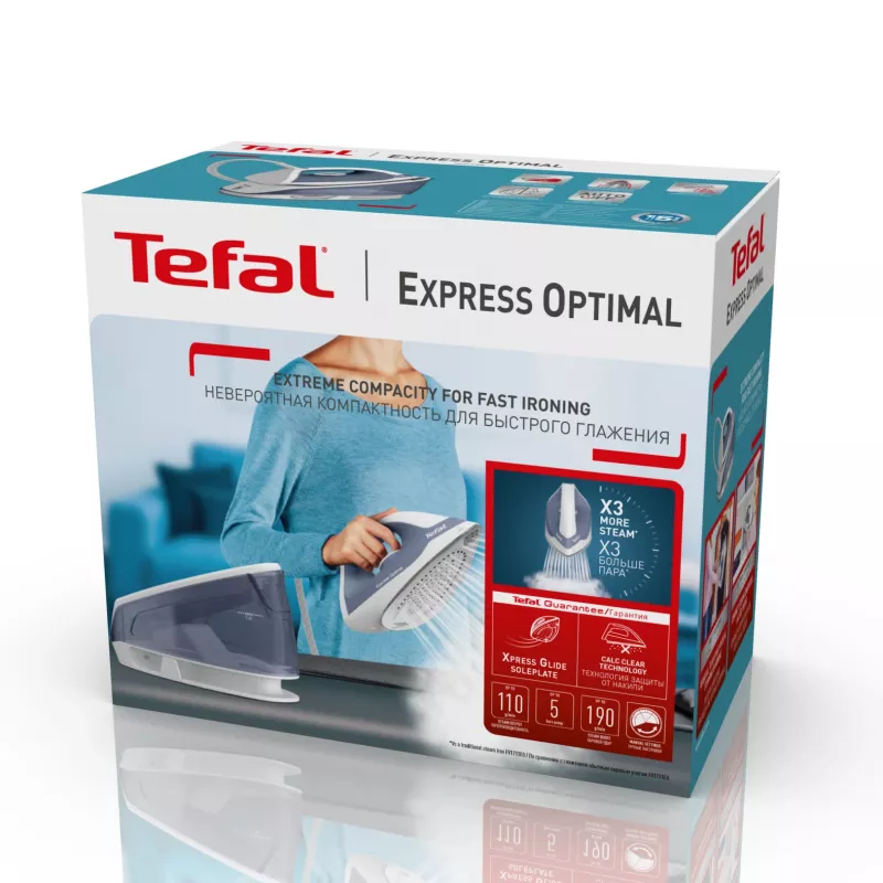 Tefal Express Optimal SV4110 2200 W 1,2 L keramisch Express Glide blauw, wit