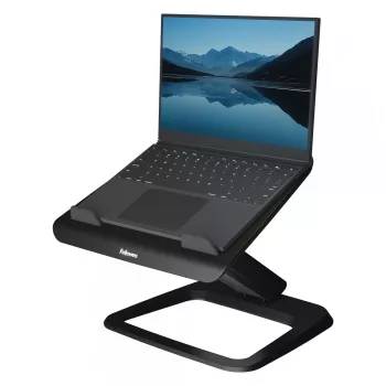 Fellowes laptopstandaard voor het bureau – Hana LT laptopstandaard voor thuis en kantoor – Verstelbare laptopstandaard met 3 hoogtestanden – Max. beeldschermgrootte 19 inch, max. gewicht 4,5 kg – zwart
