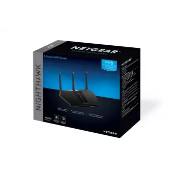 NETGEAR Nighthawk AX/5-Stream AX2400 WiFi 6 Router (RAX30) Draadloze router Gigabit Ethernet Dualband (2,4 GHz / 5 GHz) Zwart