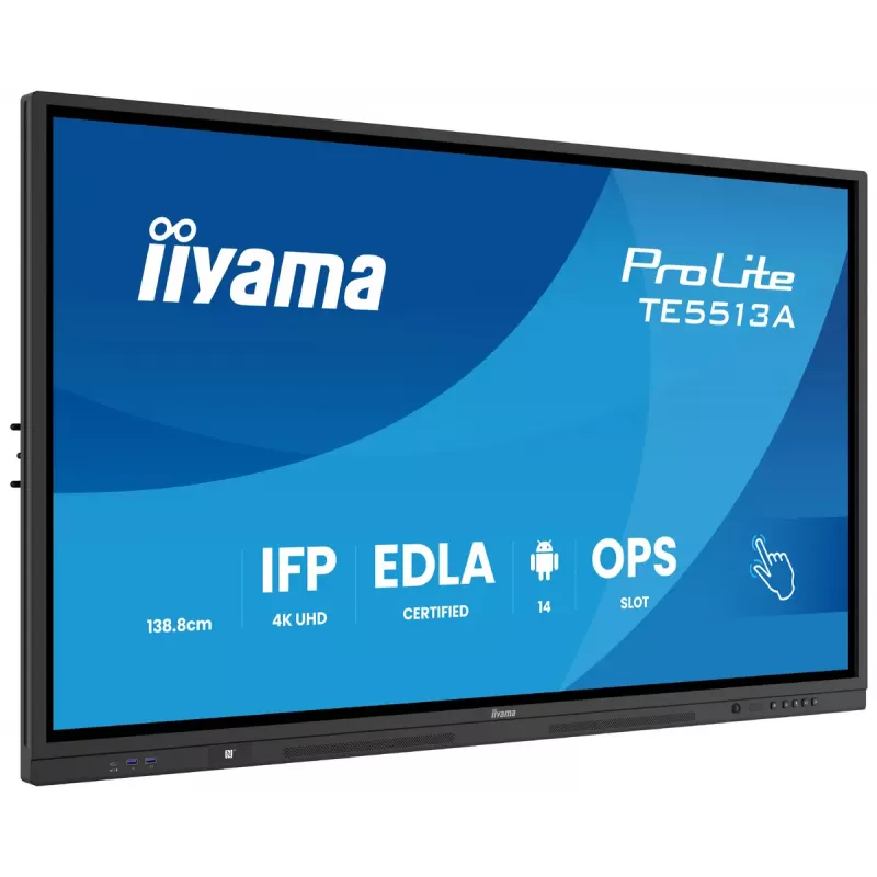 Monitor iiyama 55 inch TE5513A-B1AG 54,6 inch Interactief flatpanel 4K Ultra HD 3840 x 2160