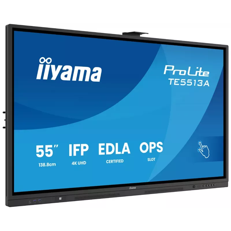 Monitor iiyama 55 inch TE5513A-B1AG 54,6 inch Interactief flatpanel 4K Ultra HD 3840 x 2160