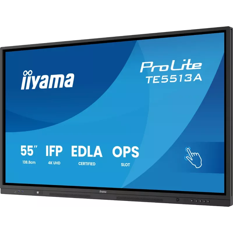 Monitor iiyama 55 inch TE5513A-B1AG 54,6 inch Interactief flatpanel 4K Ultra HD 3840 x 2160