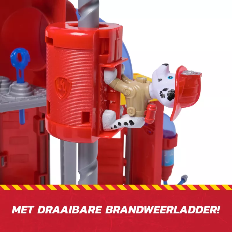 PAW Patrol Fire Rescue Command Center met Marshall-figuur, reddingsbrandweerauto, lichten, werper & geluidseffecten, kinderspeelgoed voor jongens en meisjes vanaf 3 jaar