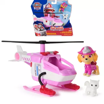 PAW Patrol Fire Rescue: Skye reddingshelikopter met actiefiguur, kattenvriend en speelgoedhelikopter, speelgoed voor jongens en meisjes vanaf 3 jaar