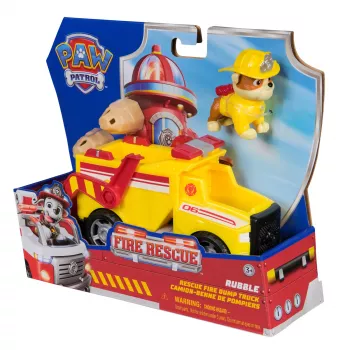 PAW Patrol Fire Rescue: Rubble Rescue brandweer-kiplader met actiefiguur, projectielen en speelgoedtruck, speelgoed voor jongens en meisjes vanaf 3 jaar