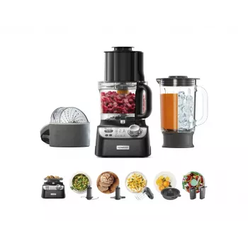 Kenwood compacte keukenmachine MultiPro XL Weigh+ zwart – 1.000 W, geïntegreerde weegschaal, mixeropzetstuk