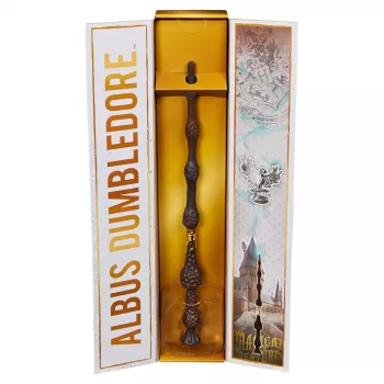 Wizarding World Harry Potter, 30,5 cm magische collectorstaf Albus Dumbledore met standaard & gegoten icoon, magische wezens, kostuumaccessoire