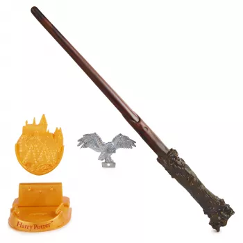 Wizarding World Harry Potter, 12 inch magische collector Harry Potter toverstaf met standaard & gegoten icoon, magische wezens, kostuumaccessoire